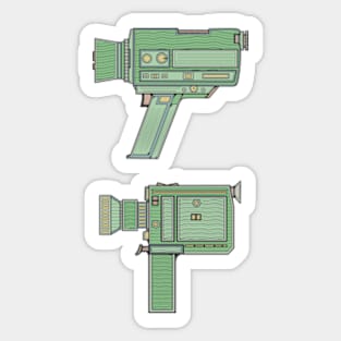 Green Classic Video Camera Sticker